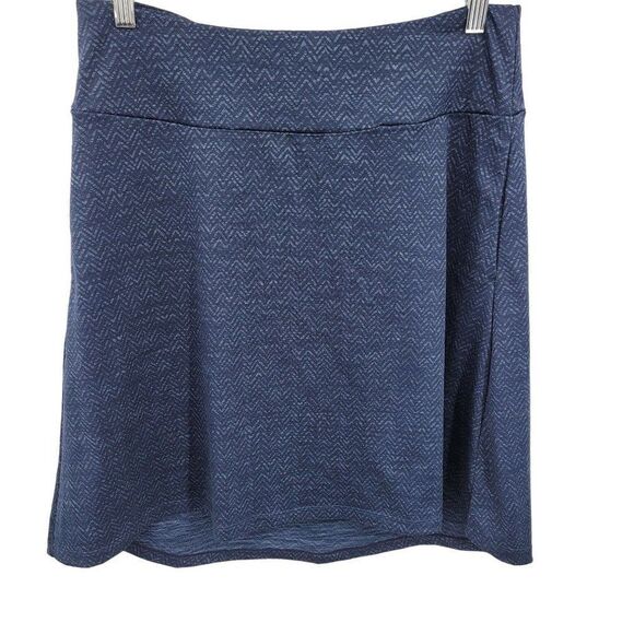 MPG Activewear Skirt M Navy Blue Print Stretch High Low Aline Pockets Athletic - Picture 1 of 15